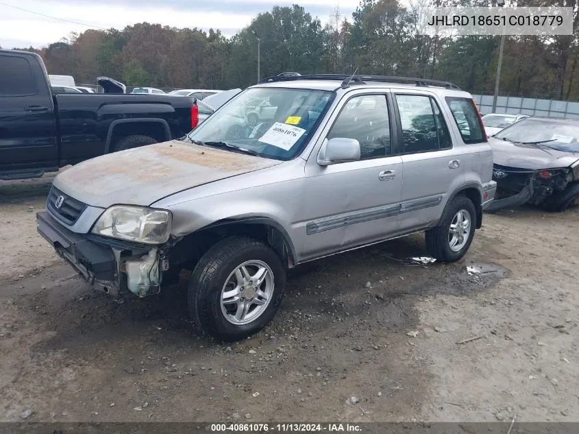 2001 Honda Cr-V Ex VIN: JHLRD18651C018779 Lot: 40861076