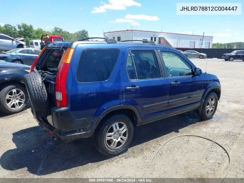 2002 Honda Cr-V Ex VIN: JHLRD78812C004447 Lot: 39691896