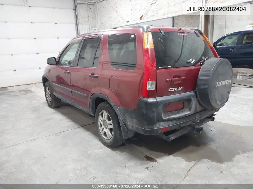 2002 Honda Cr-V Ex VIN: JHLRD788X2C082404 Lot: 39958160