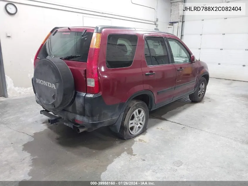 2002 Honda Cr-V Ex VIN: JHLRD788X2C082404 Lot: 39958160