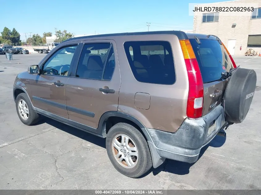 2002 Honda Cr-V Ex VIN: JHLRD78822C082963 Lot: 40472069