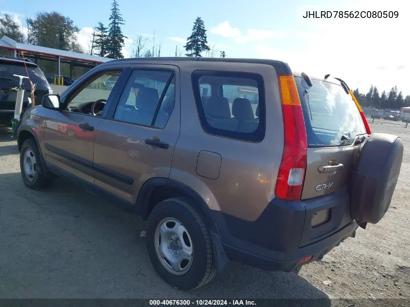 2002 Honda Cr-V Lx VIN: JHLRD78562C080509 Lot: 40676300