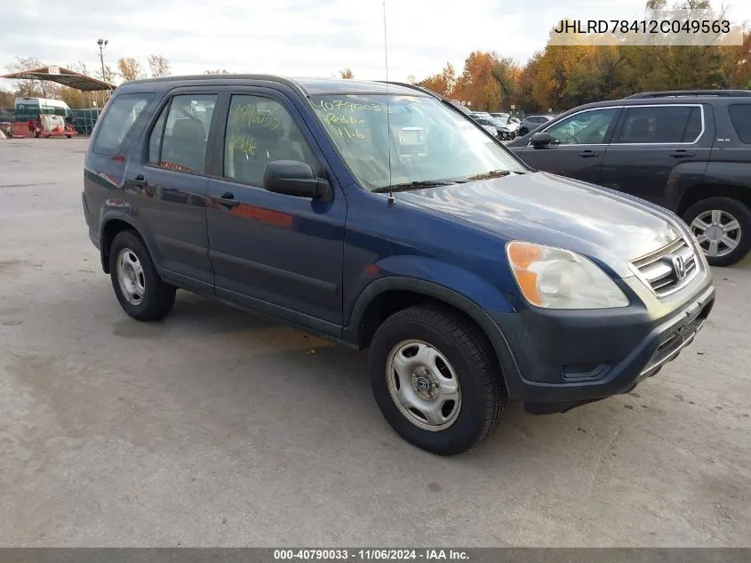 2002 Honda Cr-V Lx VIN: JHLRD78412C049563 Lot: 40790033