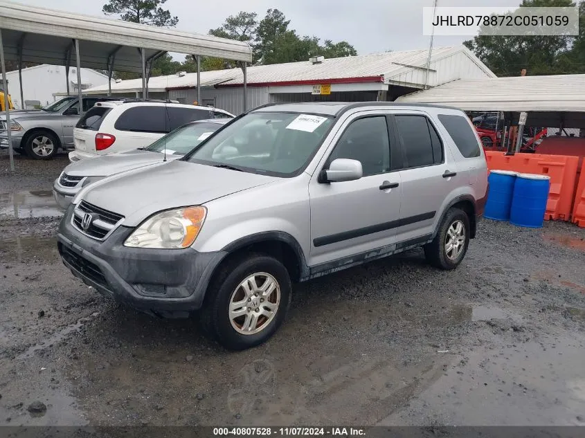 2002 Honda Cr-V Ex VIN: JHLRD78872C051059 Lot: 40807528