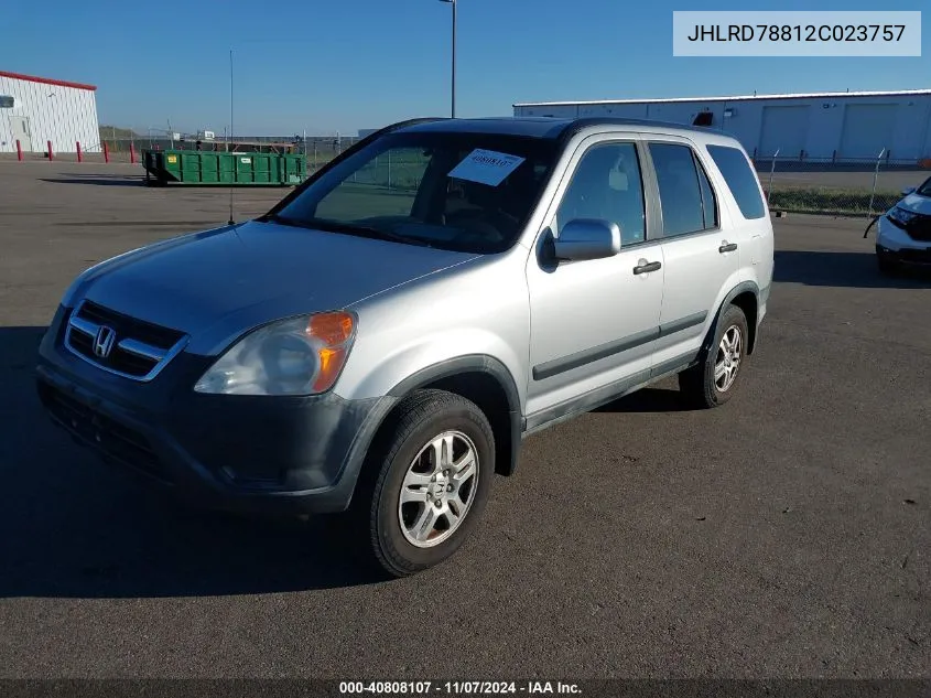 2002 Honda Cr-V Ex VIN: JHLRD78812C023757 Lot: 40808107