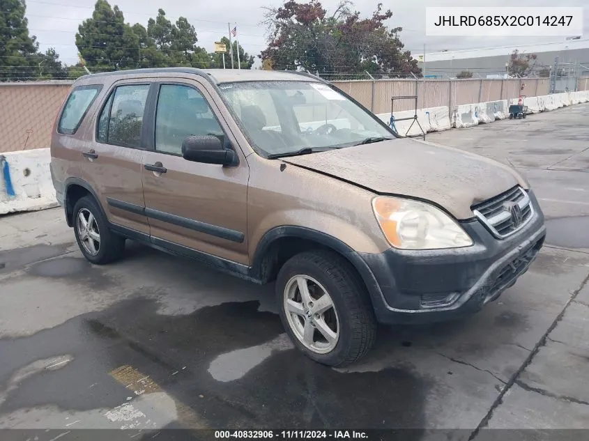 2002 Honda Cr-V Lx VIN: JHLRD685X2C014247 Lot: 40832906