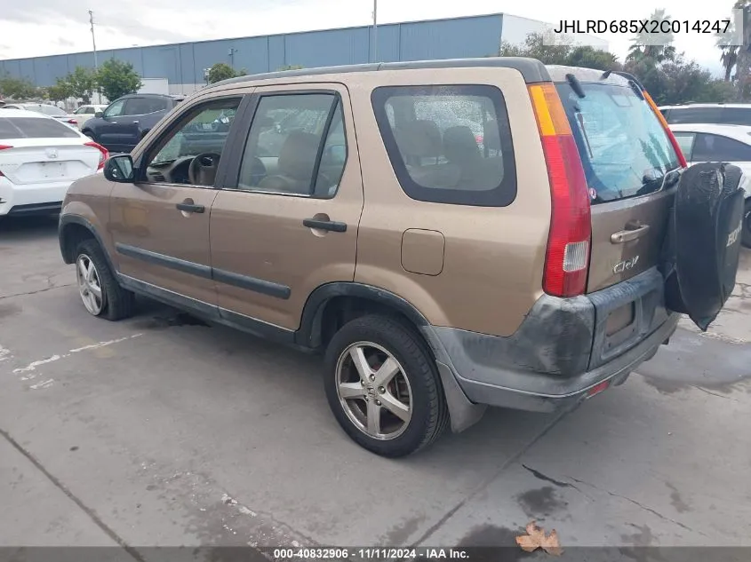 2002 Honda Cr-V Lx VIN: JHLRD685X2C014247 Lot: 40832906