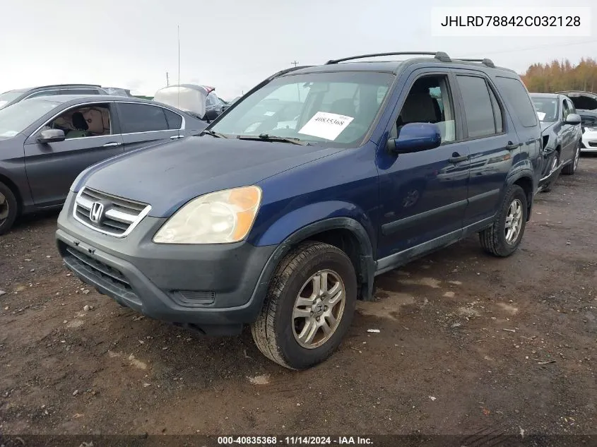 2002 Honda Cr-V Ex VIN: JHLRD78842C032128 Lot: 40835368