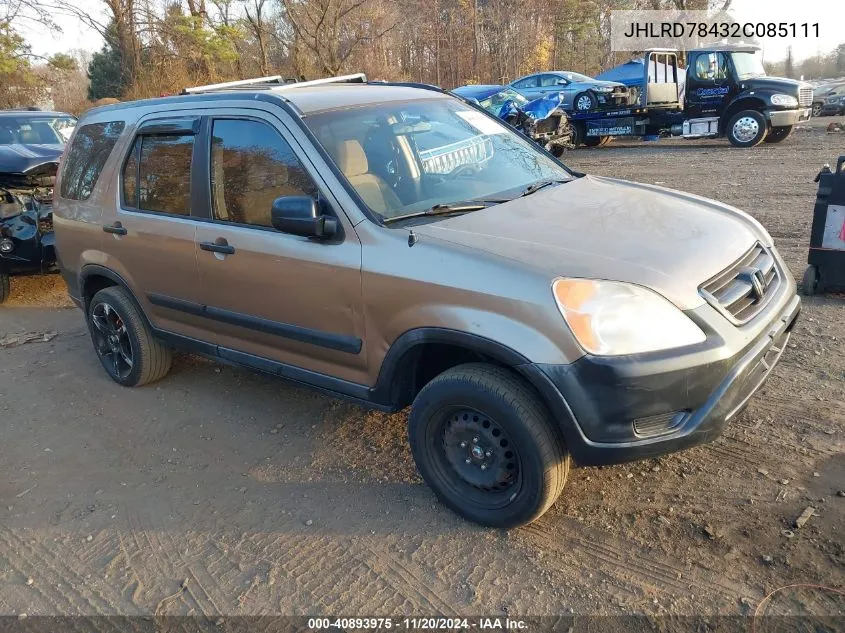 2002 Honda Cr-V Lx VIN: JHLRD78432C085111 Lot: 40893975