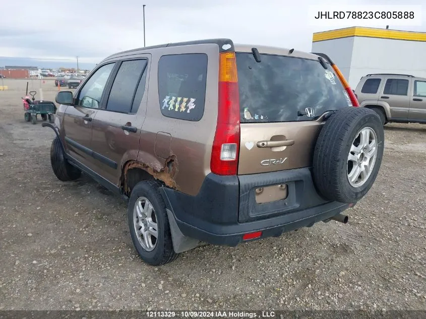 2003 Honda Cr-V VIN: JHLRD78823C805888 Lot: 12113329