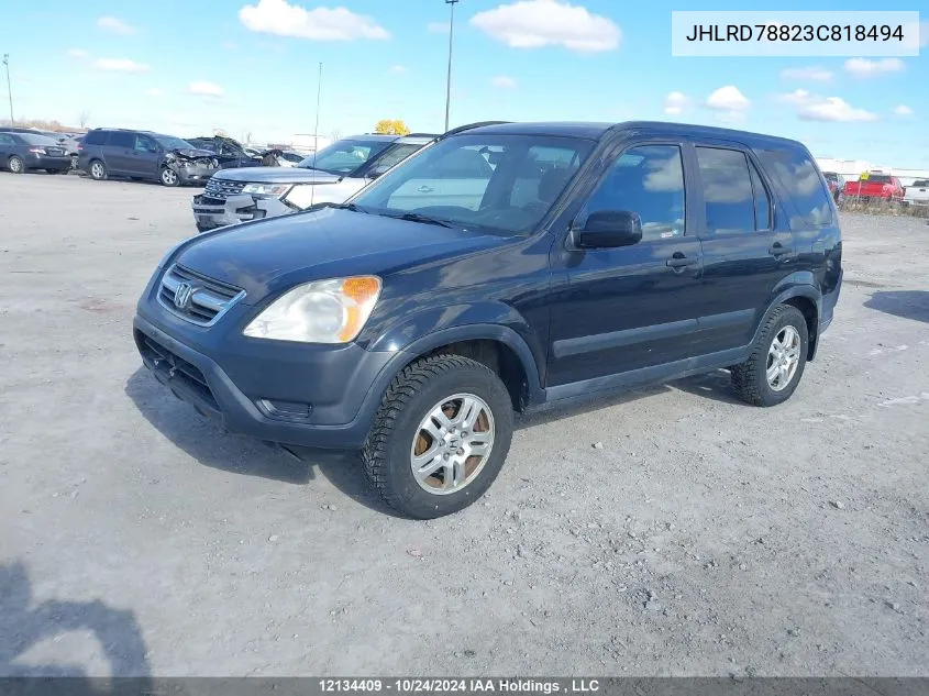 2003 Honda Cr-V VIN: JHLRD78823C818494 Lot: 12134409