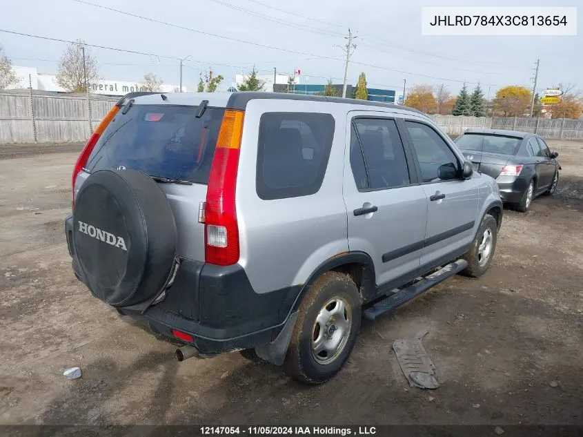 2003 Honda Cr-V VIN: JHLRD784X3C813654 Lot: 12147054