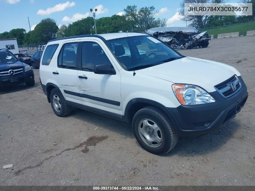 2003 Honda Cr-V Lx VIN: JHLRD784X3C035677 Lot: 39373744