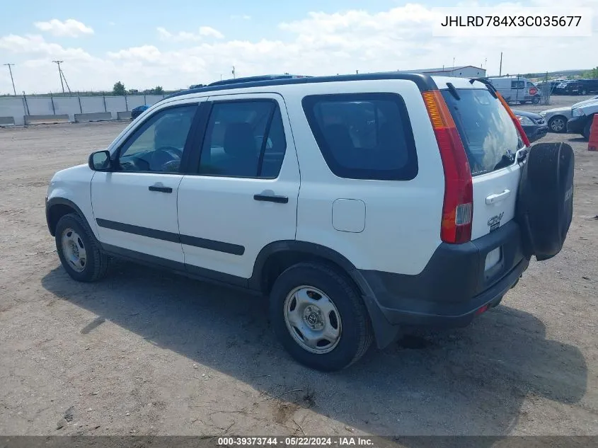 2003 Honda Cr-V Lx VIN: JHLRD784X3C035677 Lot: 39373744