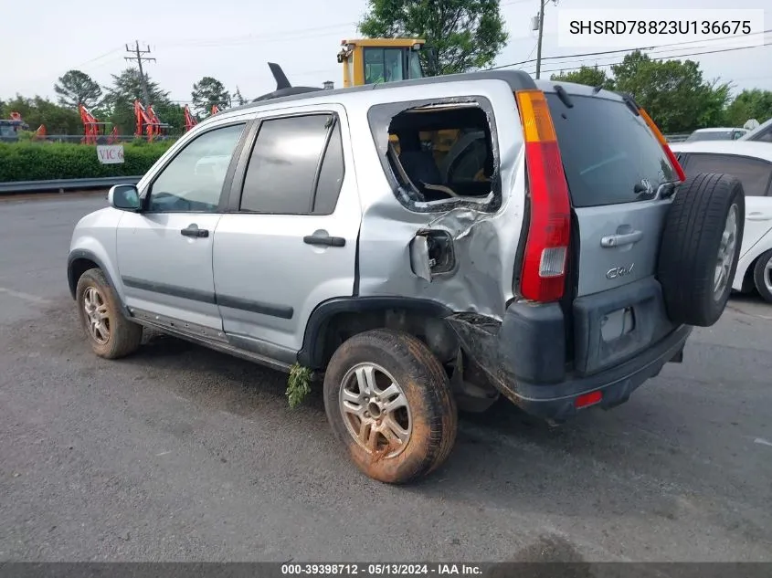 2003 Honda Cr-V Ex VIN: SHSRD78823U136675 Lot: 39398712