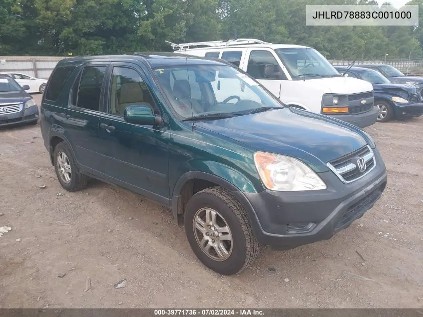 2003 Honda Cr-V Ex VIN: JHLRD78883C001000 Lot: 39771736