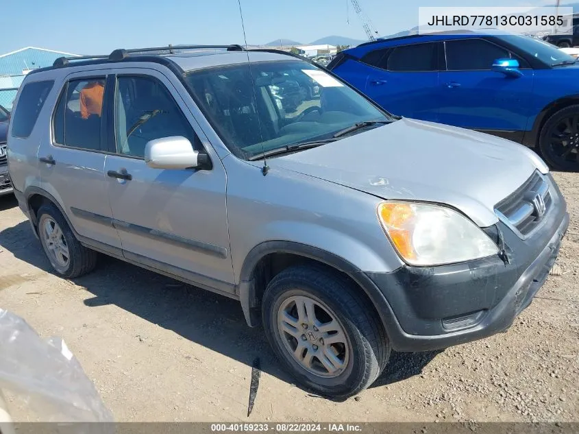 2003 Honda Cr-V Ex VIN: JHLRD77813C031585 Lot: 40159233