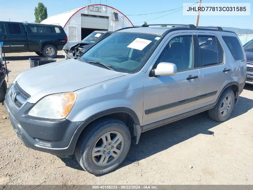 2003 Honda Cr-V Ex VIN: JHLRD77813C031585 Lot: 40159233