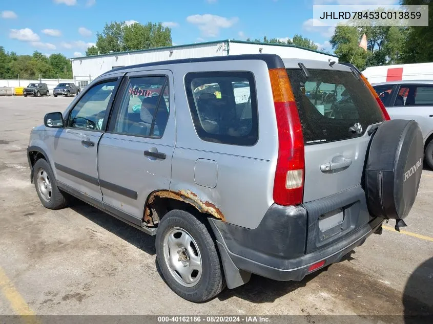 2003 Honda Cr-V Lx VIN: JHLRD78453C013859 Lot: 40162186