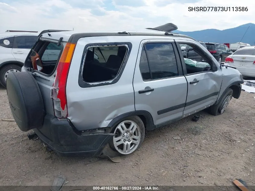 2003 Honda Cr-V Ex VIN: SHSRD77873U113586 Lot: 40162766