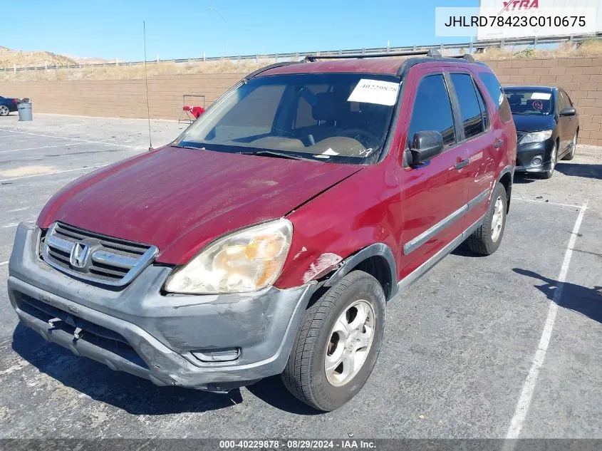 2003 Honda Cr-V Lx VIN: JHLRD78423C010675 Lot: 40229878