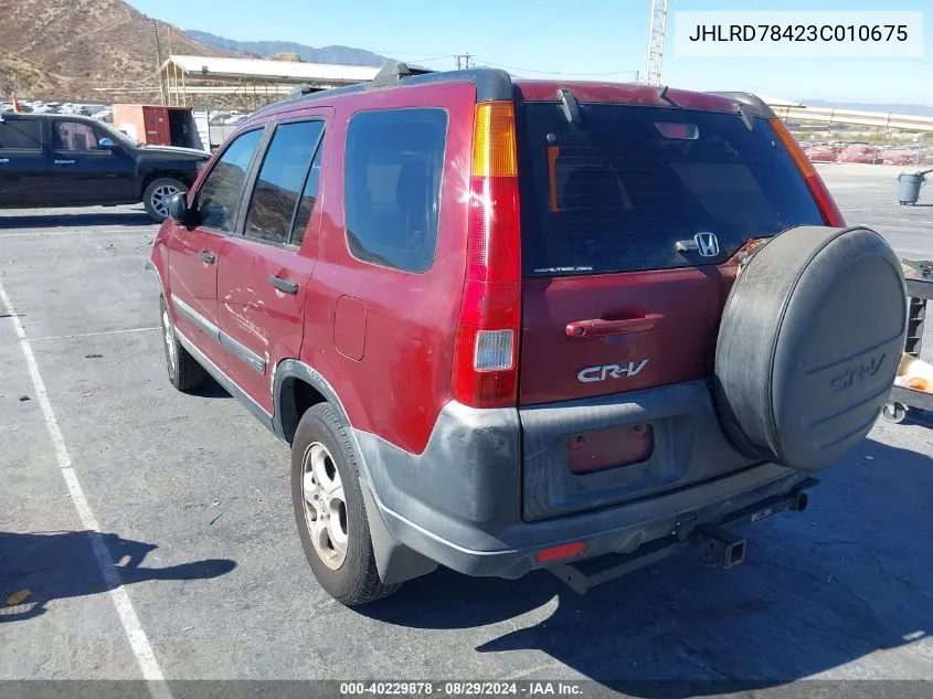 2003 Honda Cr-V Lx VIN: JHLRD78423C010675 Lot: 40229878