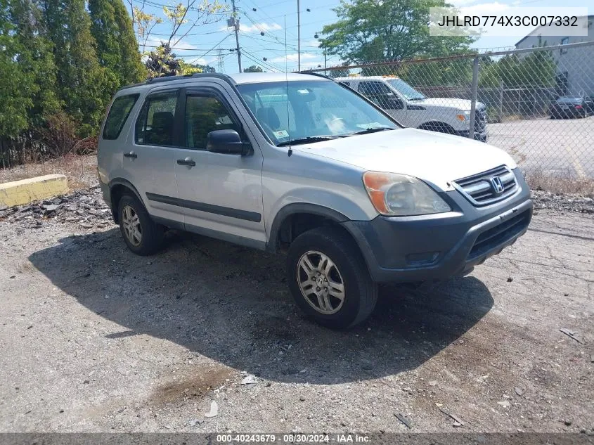 2003 Honda Cr-V Lx VIN: JHLRD774X3C007332 Lot: 40243679