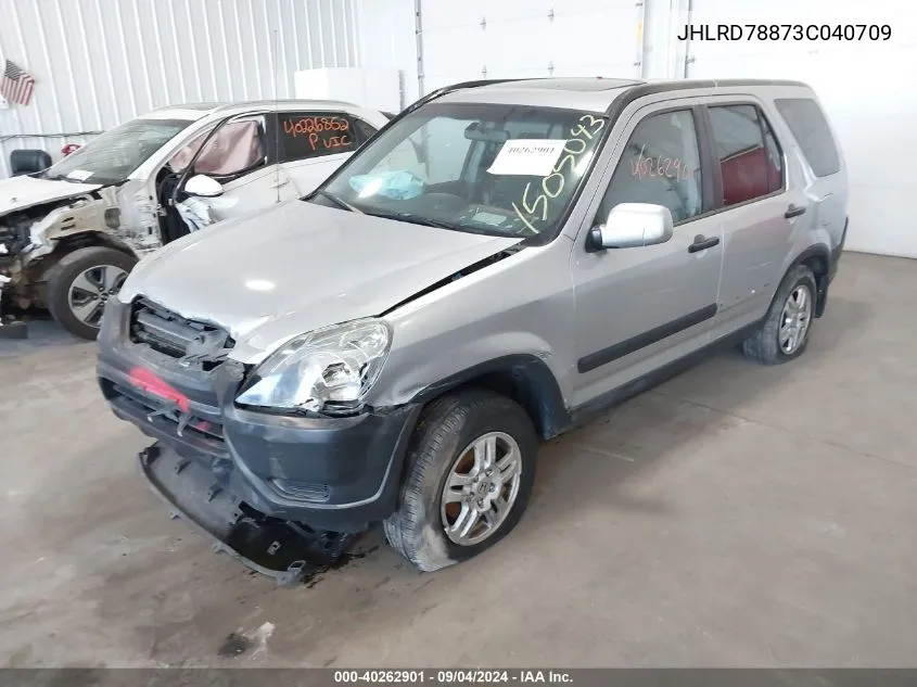 2003 Honda Cr-V Ex VIN: JHLRD78873C040709 Lot: 40262901