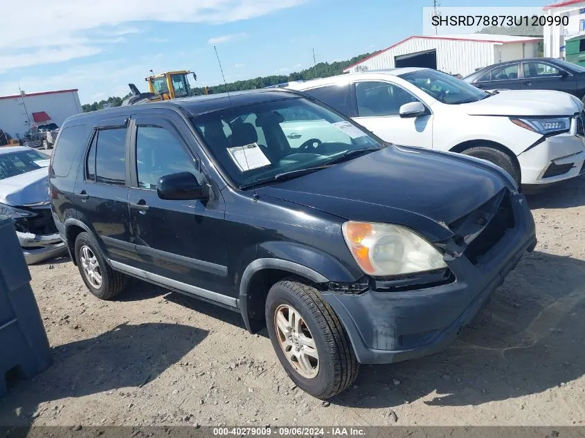 2003 Honda Cr-V Ex VIN: SHSRD78873U120990 Lot: 40279009