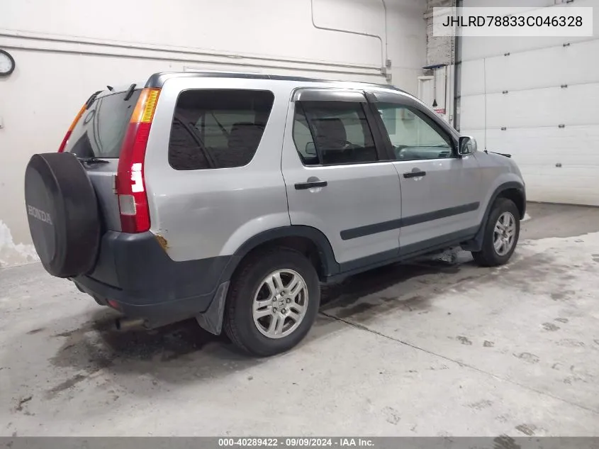 2003 Honda Cr-V Ex VIN: JHLRD78833C046328 Lot: 40289422