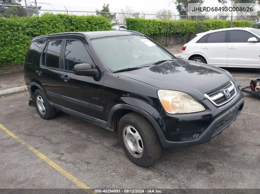 JHLRD68493C008626 2003 Honda Cr-V Lx