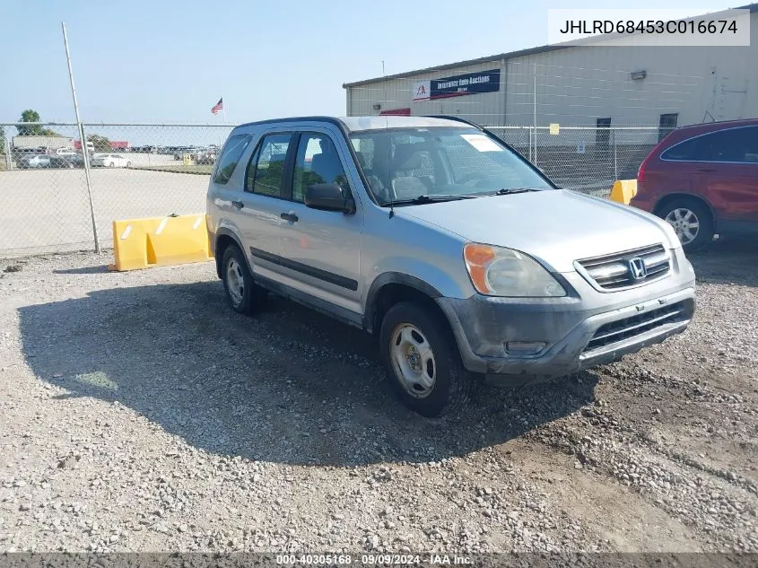 2003 Honda Cr-V Lx VIN: JHLRD68453C016674 Lot: 40305168