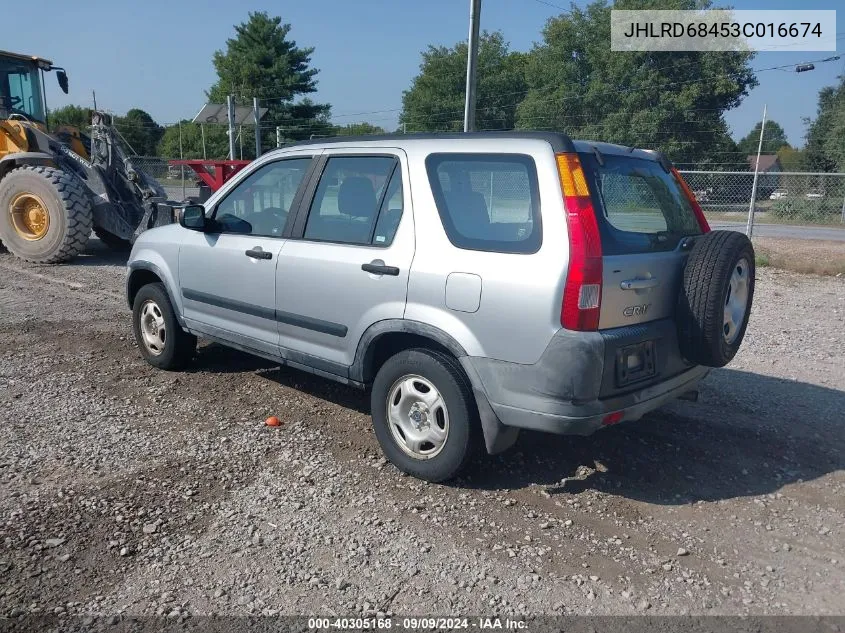 2003 Honda Cr-V Lx VIN: JHLRD68453C016674 Lot: 40305168