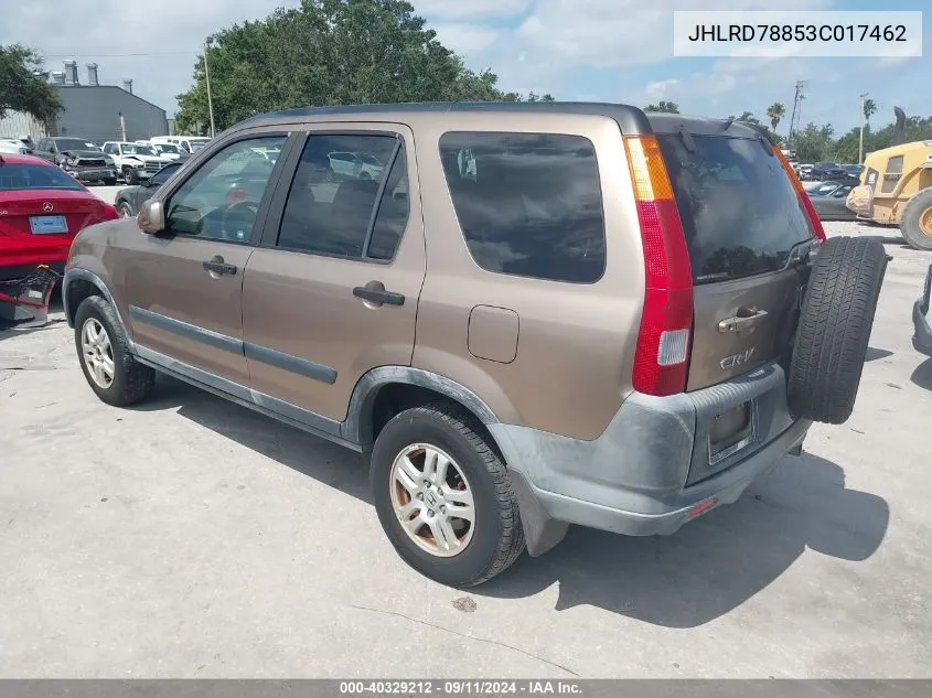 2003 Honda Cr-V Ex VIN: JHLRD78853C017462 Lot: 40329212