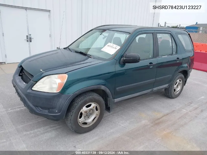 2003 Honda Cr-V Lx VIN: SHSRD78423U123227 Lot: 40331139