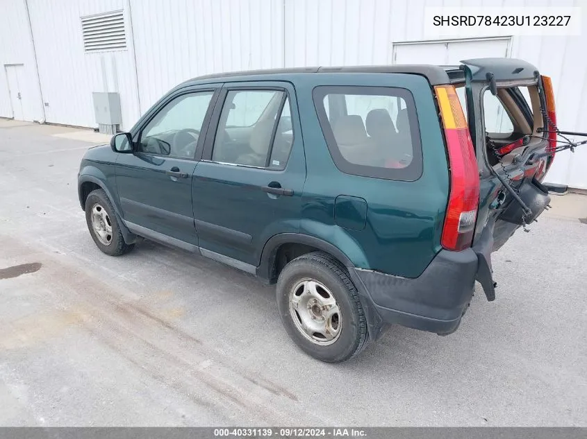 2003 Honda Cr-V Lx VIN: SHSRD78423U123227 Lot: 40331139