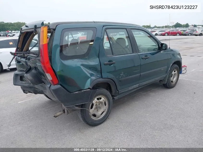 2003 Honda Cr-V Lx VIN: SHSRD78423U123227 Lot: 40331139