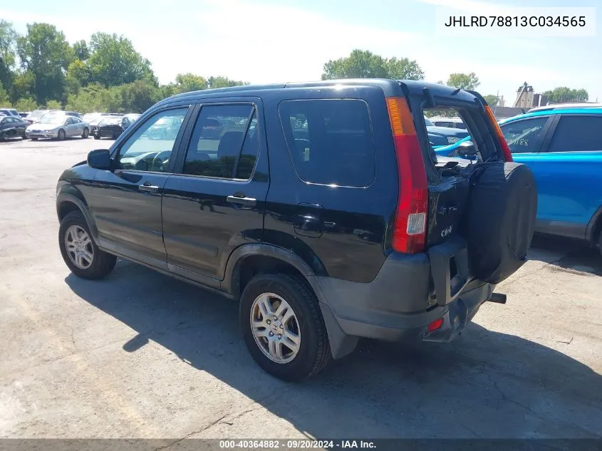 2003 Honda Cr-V Ex VIN: JHLRD78813C034565 Lot: 40364882