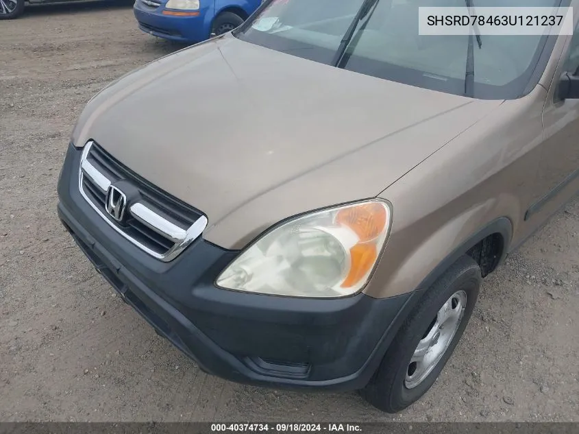 2003 Honda Cr-V Lx VIN: SHSRD78463U121237 Lot: 40374734