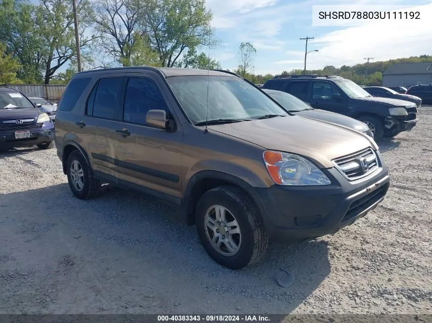 SHSRD78803U111192 2003 Honda Cr-V Ex