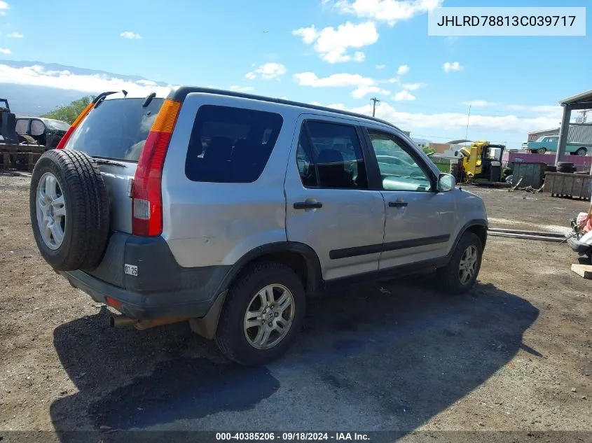 2003 Honda Cr-V Ex VIN: JHLRD78813C039717 Lot: 40385206