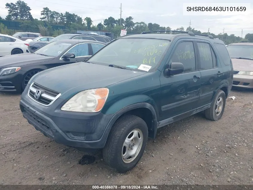 2003 Honda Cr-V Lx VIN: SHSRD68463U101659 Lot: 40386078