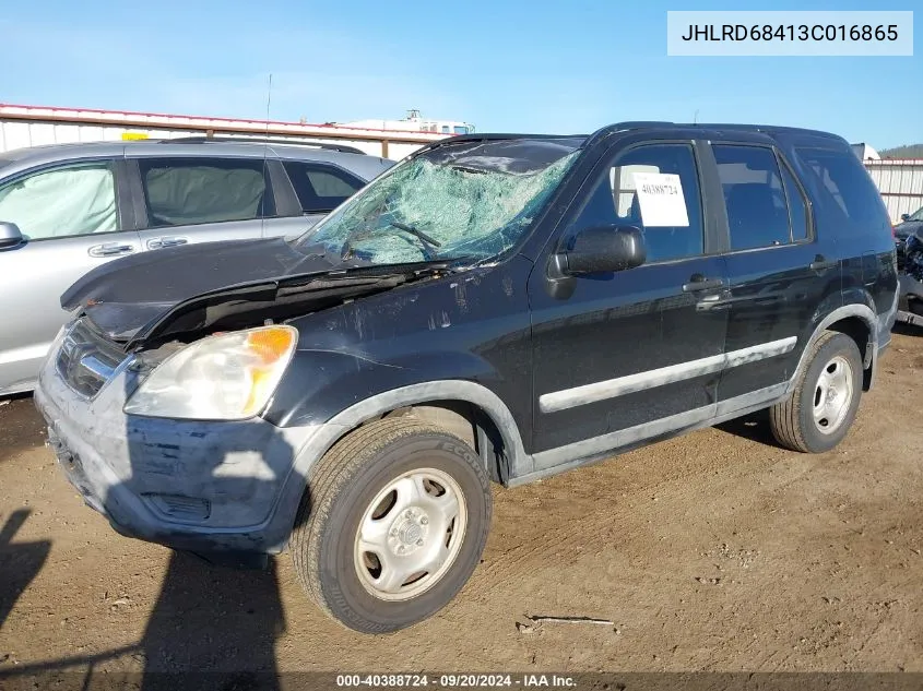 2003 Honda Cr-V Lx VIN: JHLRD68413C016865 Lot: 40388724