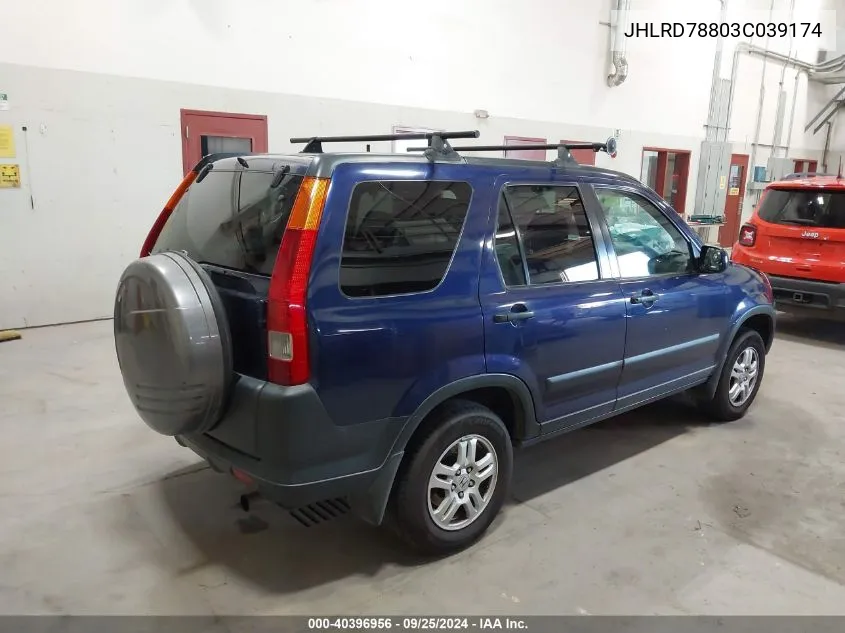 2003 Honda Cr-V Ex VIN: JHLRD78803C039174 Lot: 40396956