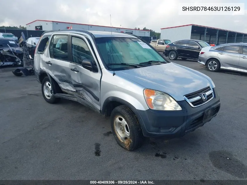 2003 Honda Cr-V Lx VIN: SHSRD78463U126129 Lot: 40409306