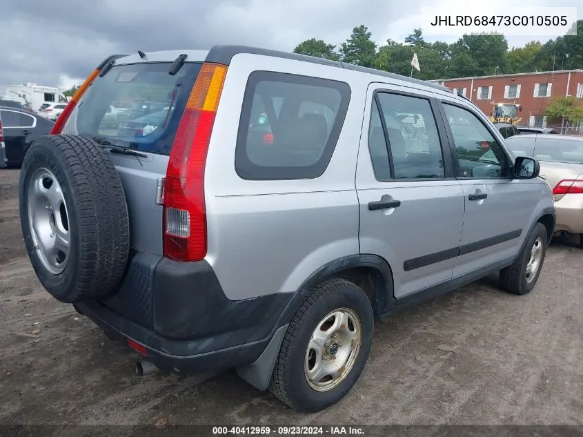 2003 Honda Cr-V Lx VIN: JHLRD68473C010505 Lot: 40412959