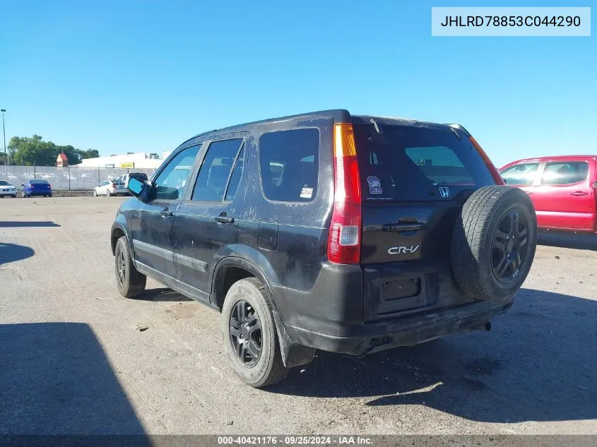 2003 Honda Cr-V Ex VIN: JHLRD78853C044290 Lot: 40421176