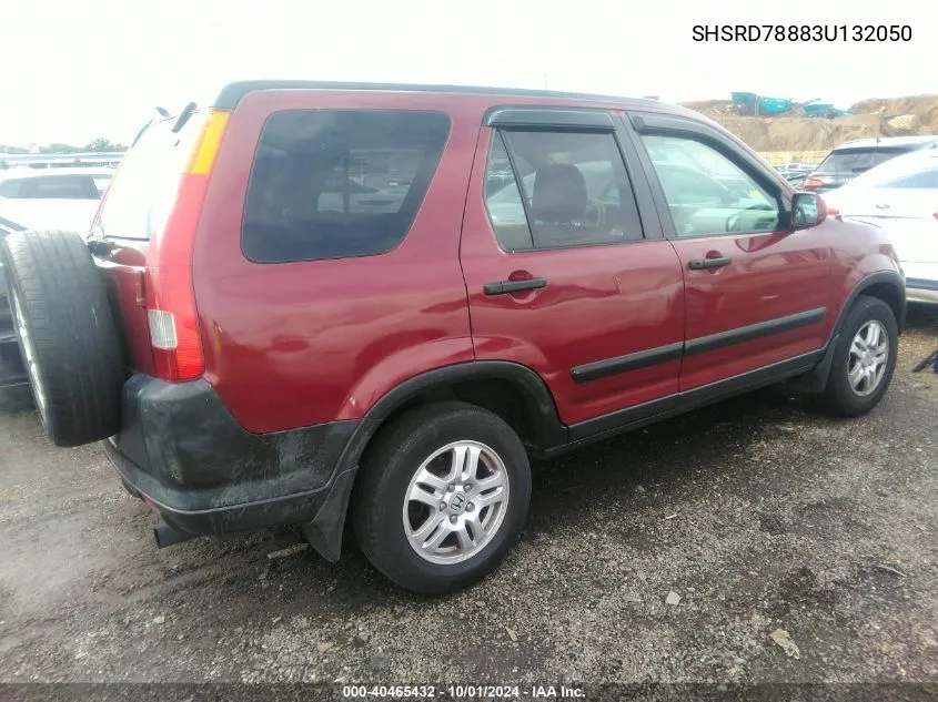 2003 Honda Cr-V Ex VIN: SHSRD78883U132050 Lot: 40465432