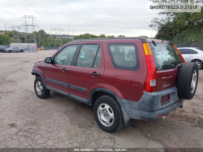 2003 Honda Cr-V Lx VIN: SHSRD78523U121518 Lot: 40506913