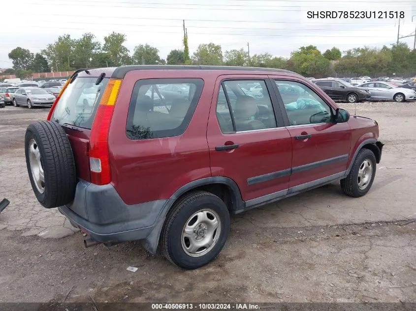 2003 Honda Cr-V Lx VIN: SHSRD78523U121518 Lot: 40506913